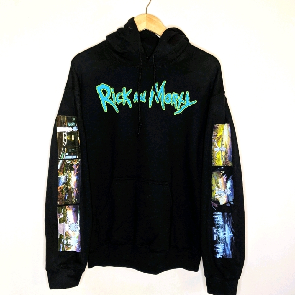 Rick & Morty Rare Black Hoodie Episodes Sz Medium